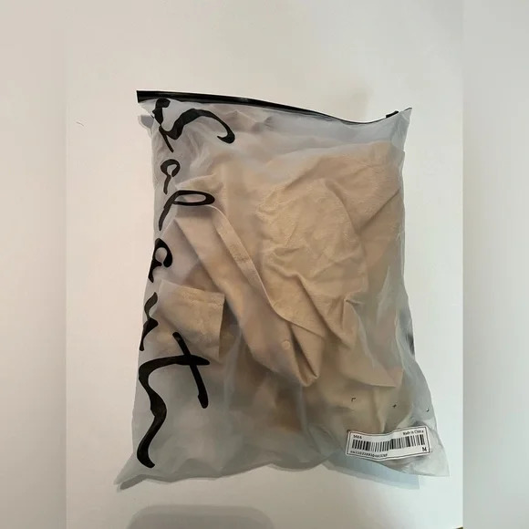 Shein Drop Shoulder Button Up Tan Shirt & Knot Front Shorts New in Package Sz 6 - Picture 7 of 7